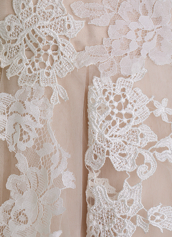 Robe Trapèze Écrue Élégante - gallery 1