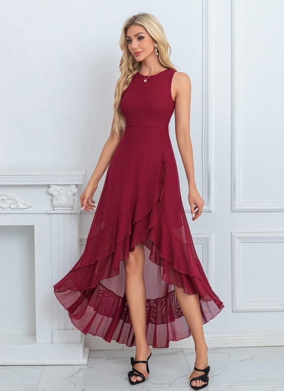 Robe Trapèze Flottante Bordeaux - gallery 4