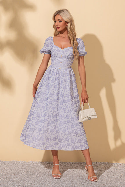 Robe Trapèze Rosée Épanouie - gallery 4