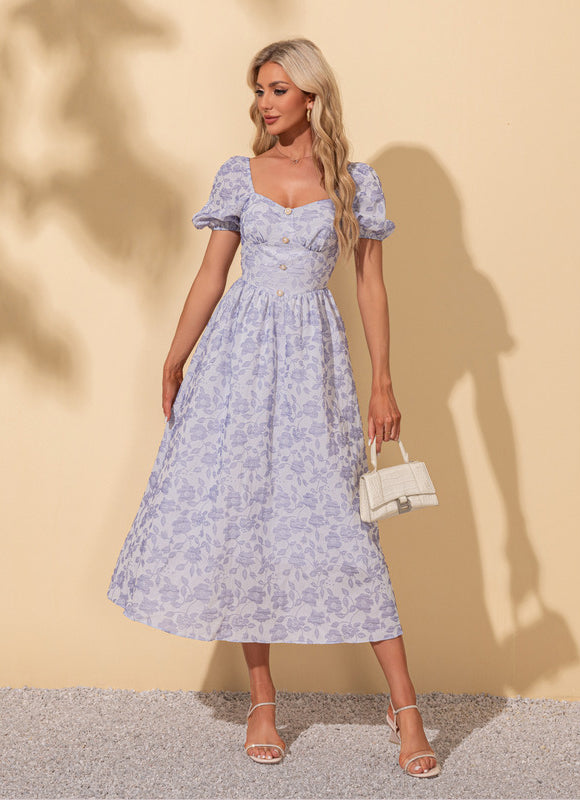 Robe Trapèze Rosée Épanouie - gallery 4