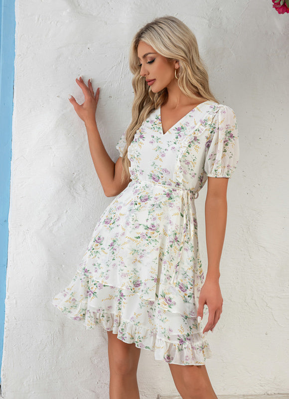 Robe Trapèze Floraison Légère - gallery 2