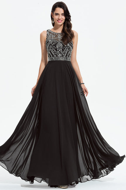 Robe Trapèze Noir Élégant Flottant