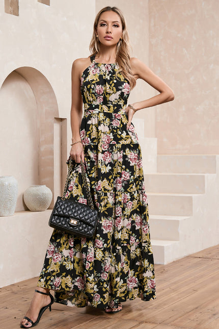 Robe Trapèze Fleurie Éclatante - gallery 4