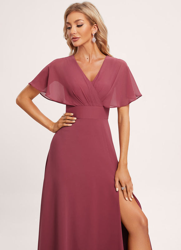 Robe Trapèze Mousseline Fendue - gallery 5