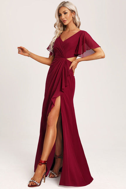 Robe Trapèze Mousseline Fendue - gallery 2