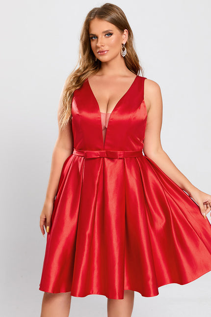 Robe Trapèze Évasée Satinée - gallery 9