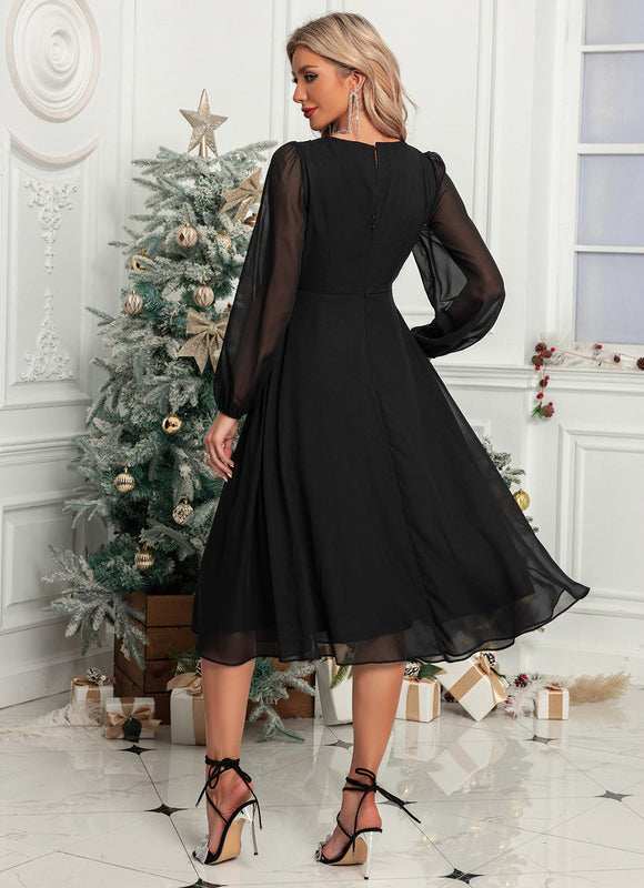 Robe Trapèze Pailletée Aérienne - gallery 1