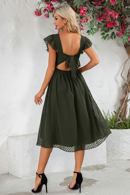 Robe Trapèze Feuille Émeraude - gallery 1