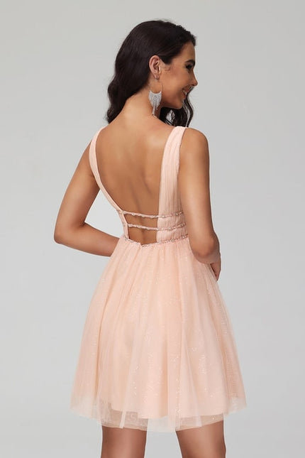 Robe Trapèze Rose Poudré Élégant - gallery 6