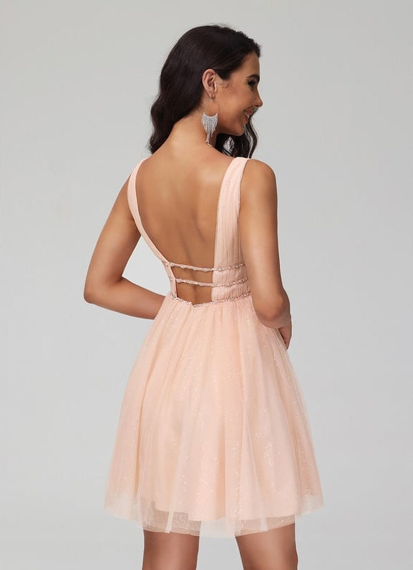 Robe Trapèze Rose Poudré Élégant - gallery 6