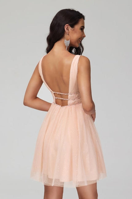 Robe Trapèze Rose Poudré Élégant - gallery 6