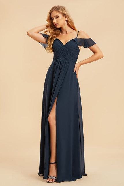 Robe Trapèze Longue Beige Élégante - gallery 3