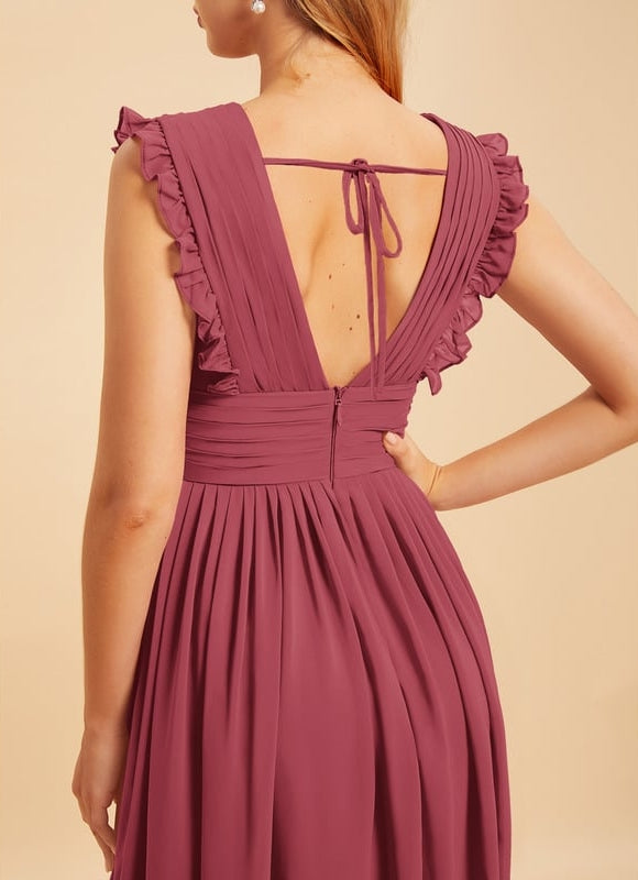 Robe Trapèze Mousseline Fendue - gallery 5