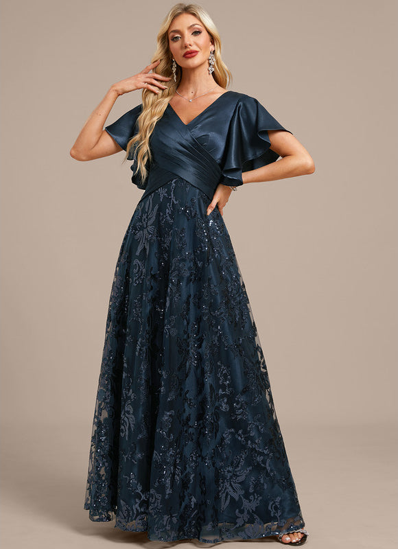 Robe Trapèze Satinée À Manches Flottantes - gallery 3