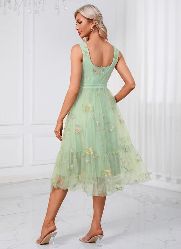 Robe Trapèze Tulle Printanière - gallery 2