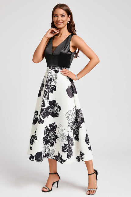 Robe Trapèze Floral Contrast - gallery 2