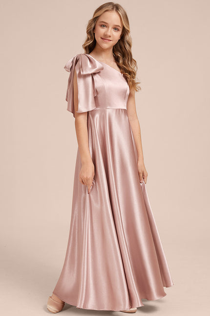 Robe Trapèze Satinée Rose Poudré - gallery 1