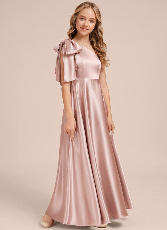 Robe Trapèze Satinée Rose Poudré - gallery 1