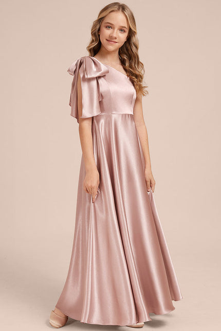 Robe Trapèze Satinée Rose Poudré - gallery 1