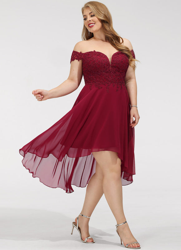 Robe Trapèze Asymétrique Velours - gallery 8