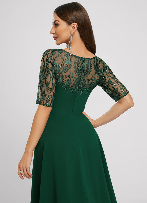 Robe Trapèze Cocktail Émeraude - gallery 4
