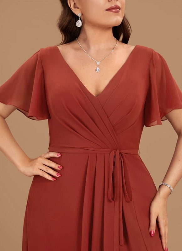 Robe Trapèze Longue Beige Élégante - gallery 9