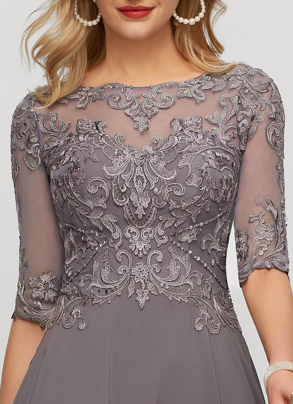 Robe Trapèze Élégance Grise Satinée - gallery 4