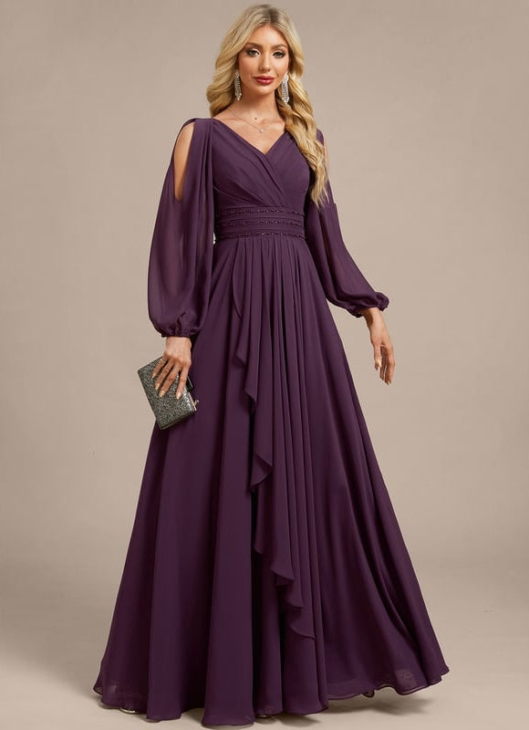 Robe Trapèze Violette Élégante - gallery 3