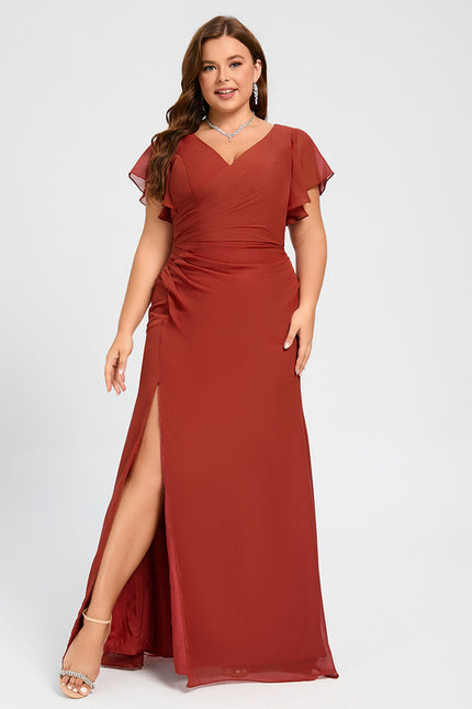 Robe Trapèze Mousseline Fendue - gallery 8