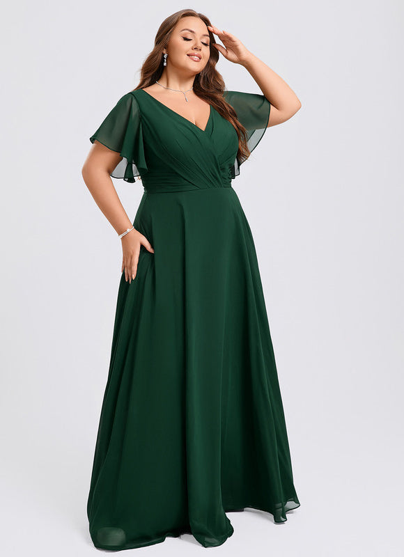 Robe Trapèze Mousseline Fendue - gallery 7