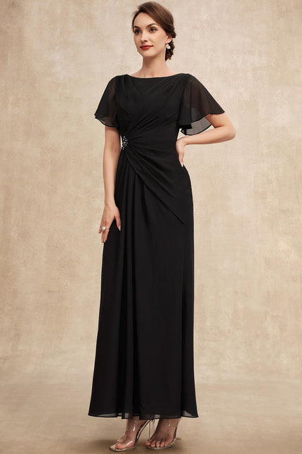 Robe Trapèze Noire Plissée Mousseline - gallery 4