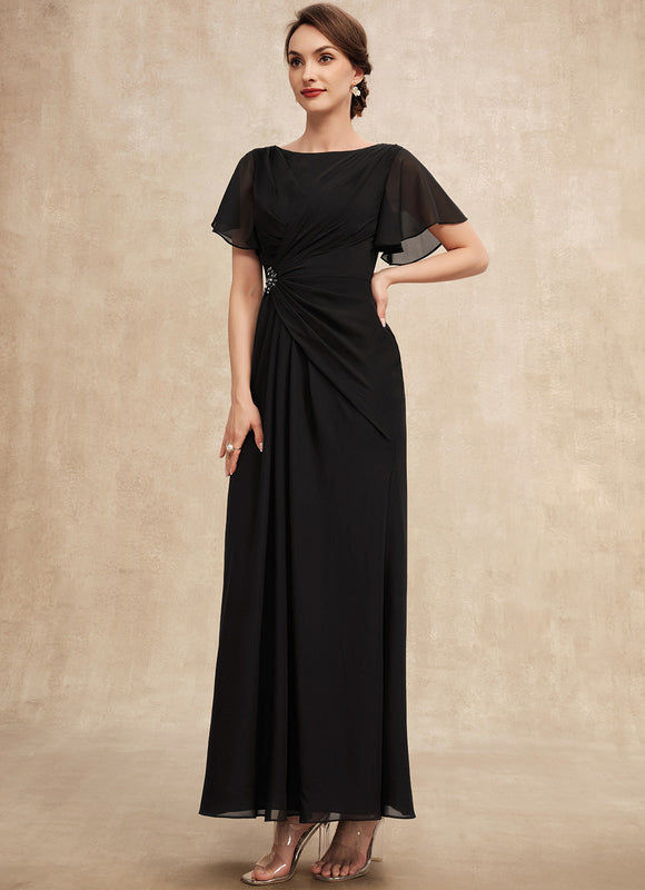 Robe Trapèze Noire Plissée Mousseline - gallery 4