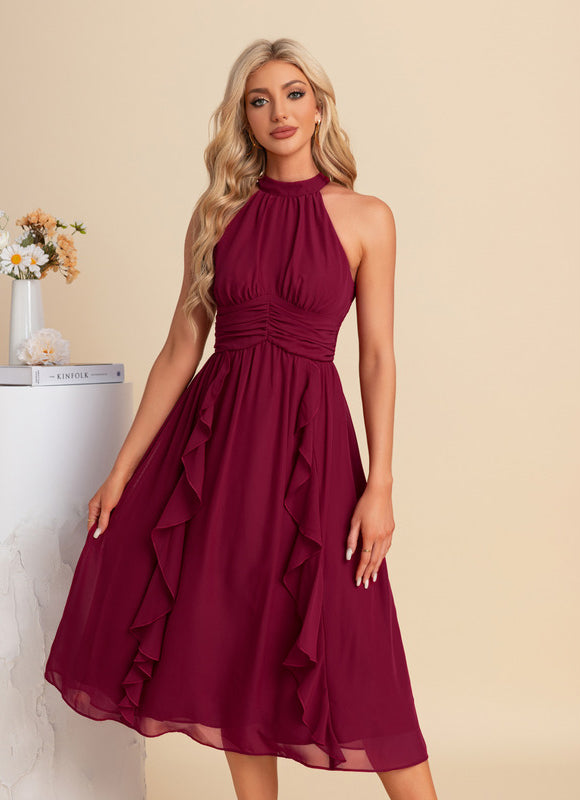 Robe Trapèze Cerise Volants - gallery 4