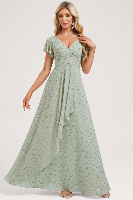 Robe Trapèze Mousseline Fendue - gallery 1