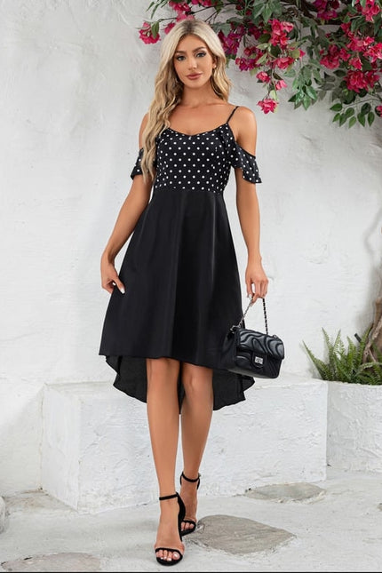 Robe Trapèze Noire Pois - gallery 5