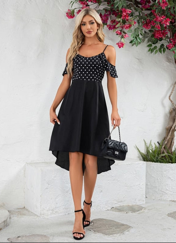 Robe Trapèze Noire Pois - gallery 5