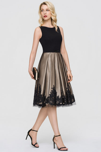 Robe Trapèze Noir Or Mov};U``` - gallery 2