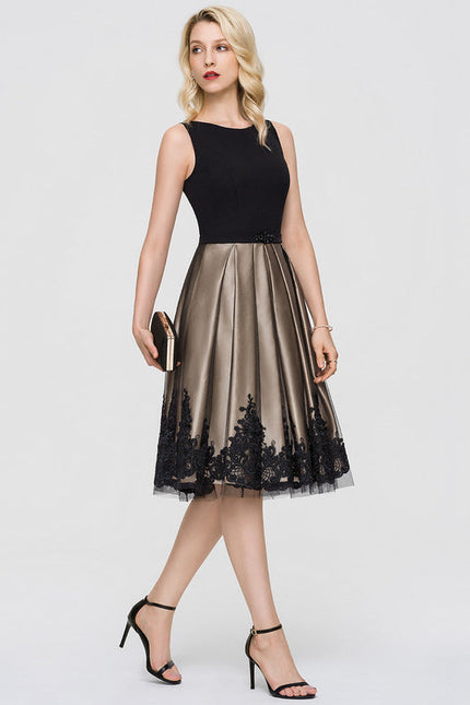 Robe Trapèze Noir Or Mov};U``` - gallery 2