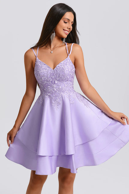 Robe Trapèze Lilas Étoilé - gallery 1