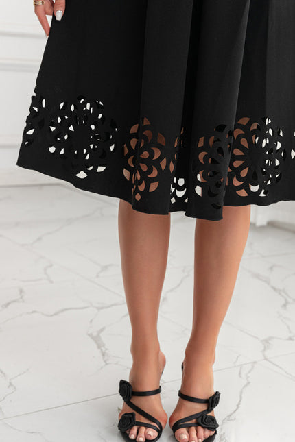 Robe Trapèze Noir Décorative - gallery 5