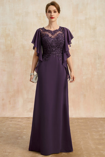Robe Trapèze Élégante Noir Opalescent - gallery 1