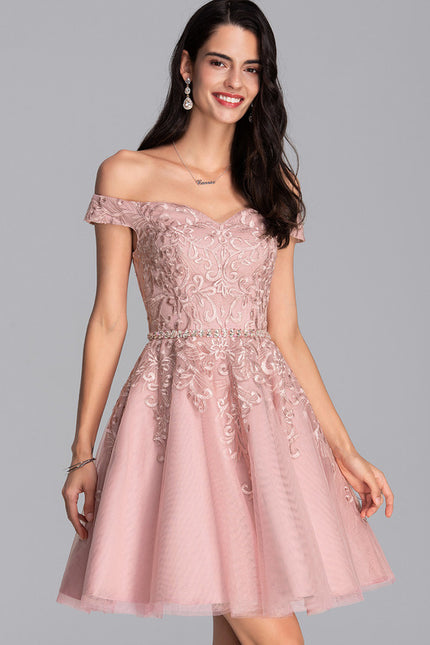 Robe Trapèze Chuchotement Poudré - gallery 2