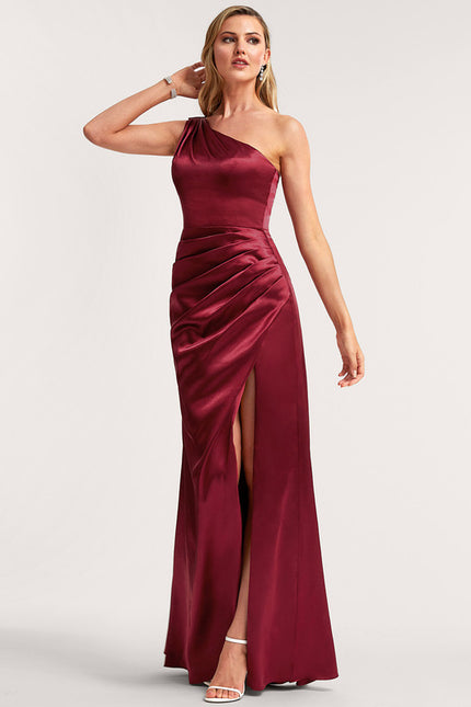 Robe Trapèze Rouge Satiné Chic - gallery 1