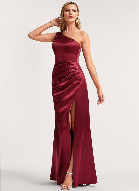 Robe Trapèze Rouge Satiné Chic - gallery 1