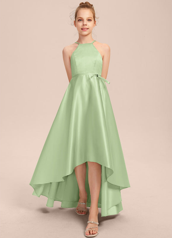 Robe Trapèze Satin Bleuté Élégante - gallery 2
