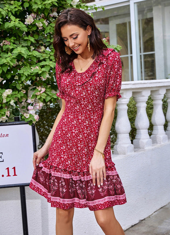 Robe Trapèze Fleur De Cerise