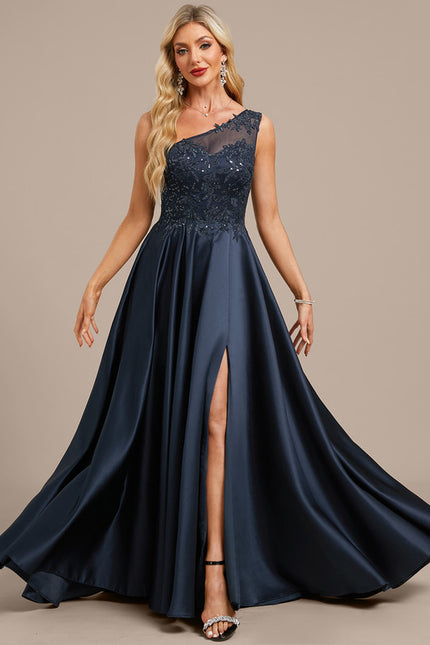 Robe Trapèze Satin Étoilé Noir