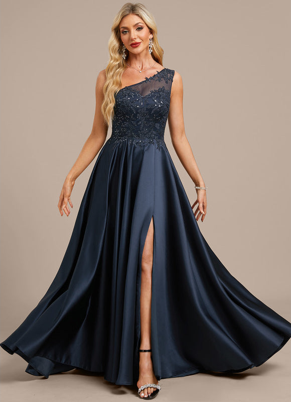 Robe Trapèze Satin Étoilé Noir