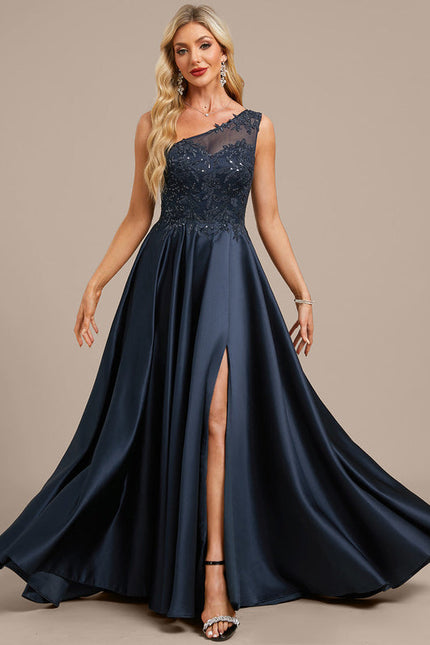Robe Trapèze Satin Étoilé Noir