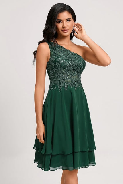 Robe Trapèze Vert Émeraude Chic - gallery 3